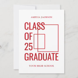 クラス25赤と白2つの写真オープンハウス 招待状