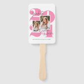 クラス3フォトコラージホットピンク卒業 ハンドファン (正面)