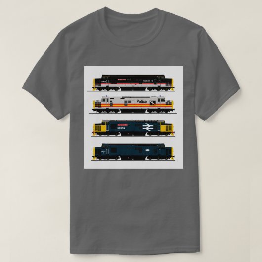 クラス37機関車 Tシャツ (デザイン正面)