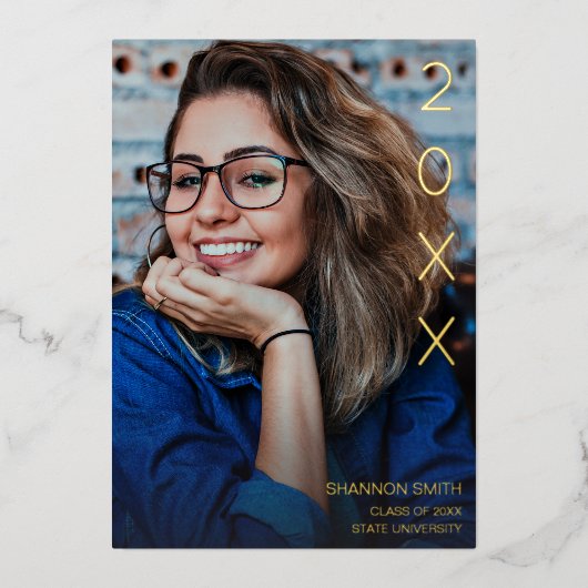 クラス・イヤー・フォイル卒業パーティー 箔招待状 (正面)