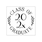 クラス・オブ・イヤー卒業シックタイポグラフィエンブレム ラバースタンプ (インプリント)