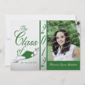 クラス・オブ・2012 緑のクラシックな卒業式 招待状 (正面)