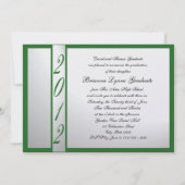 クラス・オブ・2012 緑のクラシックな卒業式 招待状 (裏面)