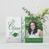 クラス・オブ・2012 緑のクラシックな卒業式 招待状 (スタンド正面)