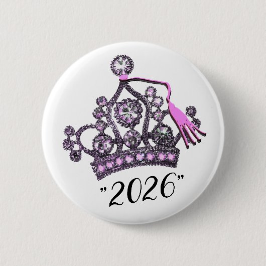「クラス・オブ・2026」卒業式ティアラ 缶バッジ (正面)
