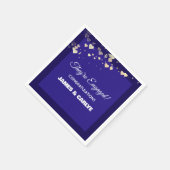 クラス、カスタム婚約おめでとう スタンダードカクテルナプキン (角)