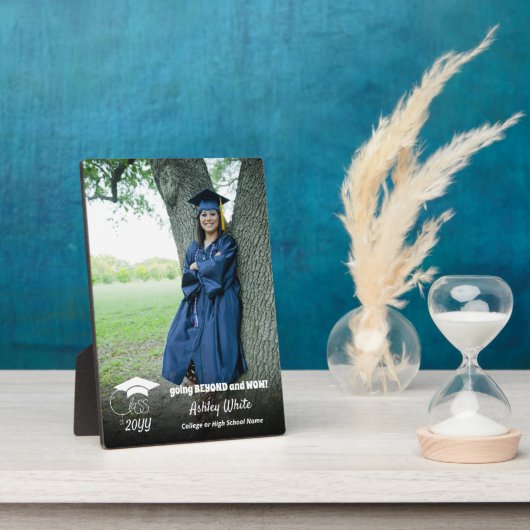 クラス – カスタムGrad Photo-White Script フォトプラーク (側面)