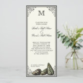 クラス シェル ブラック＆クリーム - 結婚式招待状 招待状 (スタンド正面)