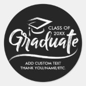 クラス 年度 卒業生 名前 ありがとう カスタム 卒業 ラウンドシール (正面)