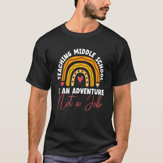 クラス 教育 教師 新学期 レインボー Tシャツ (正面)
