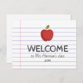 クラスApple新学期先生へようこそ ポストカード (正面/裏面)