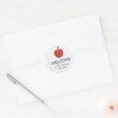 クラスApple新学期先生へようこそ ラウンドシール (封筒)