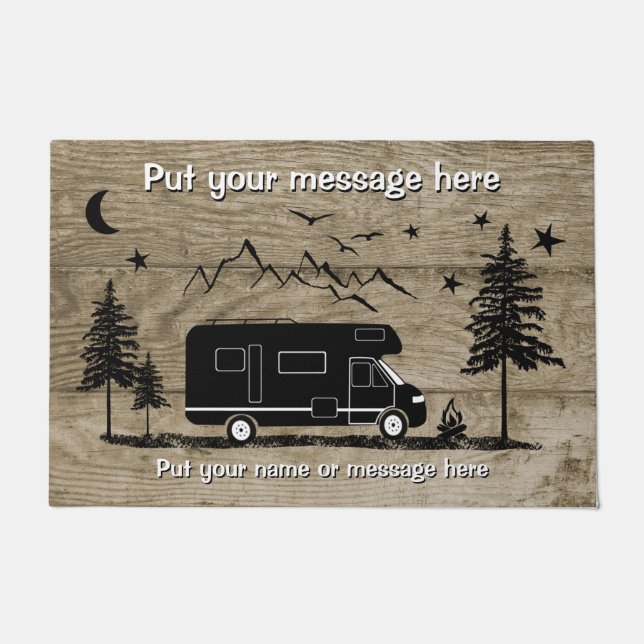 クラスC RV素朴パーソナライズされたデザイン ドアマット (正面)