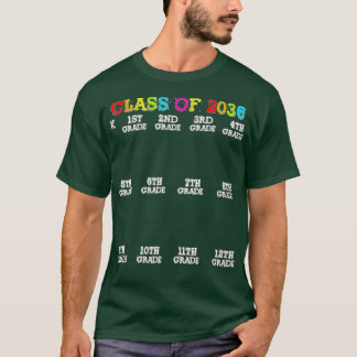 クラスOf 2036 Senior 2036 Grow With Me Checklist G Tシャツ