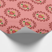 クラダグと赤の結び糸細工オンピンク ラッピングペーパー (角)