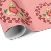 クラダグと赤の結び糸細工オンピンク ラッピングペーパー (ロールコーナー)
