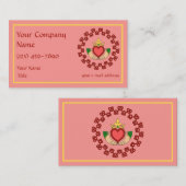 クラダグと赤の結び糸細工オンピンク 名刺 (正面/裏面)