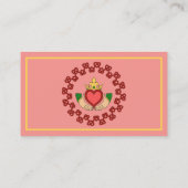 クラダグと赤の結び糸細工オンピンク 名刺 (裏面)