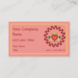 クラダグと赤の結び糸細工オンピンク 名刺