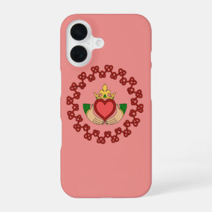 クラダグと赤の結び糸細工オンピンク iPhone 16ケース
