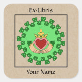 クラダグアンドグリーン結び糸細工蔵書票 スクエアシール (正面)