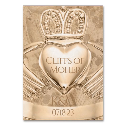 クラダグリングや輪結婚のイニシャルの場所名 テーブルナンバー (正面)