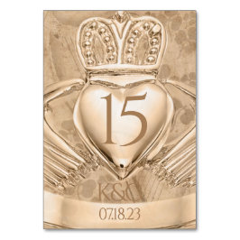 クラダグリングや輪結婚ズイニシャル&シャームロック テーブルナンバー