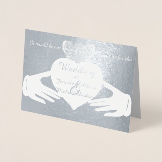 クラダグリングや輪結婚式招待状フォイルカード 箔カード (正面)