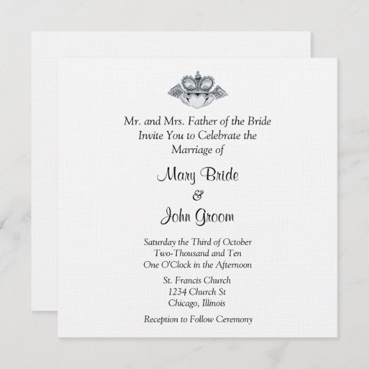 クラダッヒ結婚式招待状 招待状 (正面/裏面)