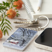 クラッカマス郡オレゴン州、米国。新雪 キーホルダー (正面右)