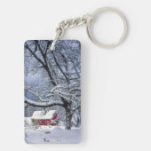 クラッカマス郡オレゴン州、米国。新雪 キーホルダー (裏面)