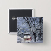 クラッカマス郡オレゴン州、米国。新雪 缶バッジ (正面&裏面)