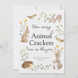 クラッカーのウッドランド赤ちゃんシャワーカードの数を推測 招待状
