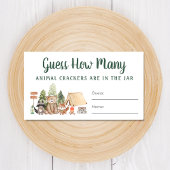 クラッカーのウッドランド赤ちゃんシャワーゲームの数を推測 エンクロージャーカード