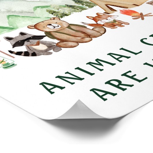 クラッカーのウッドランド赤ちゃんシャワーゲームの数を推測 ポスター (角)