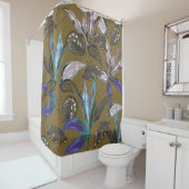 クラックのある古い壁のテクスチャ、レトロな背景、   シャワーカーテン (インサイチュ)