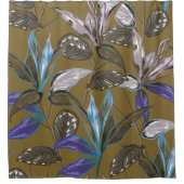 クラックのある古い壁のテクスチャ、レトロな背景、   シャワーカーテン (正面)