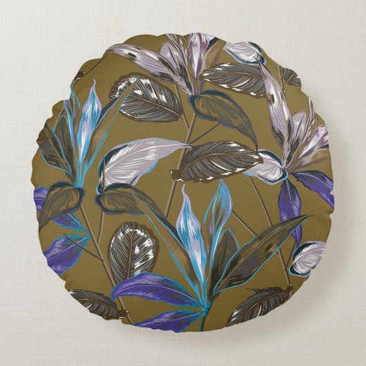 クラックのある古い壁のテクスチャ、レトロな背景、   ラウンドクッション (正面)