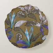 クラックのある古い壁のテクスチャ、レトロな背景、   ラウンドクッション (裏面)