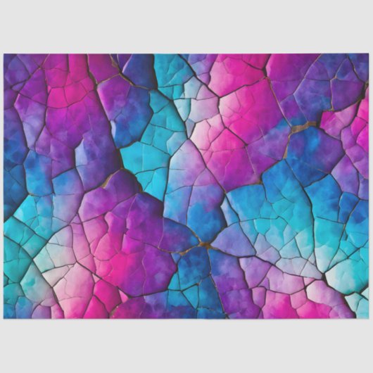 クラックカラフル紙アートティッシュペーパー 薄葉紙 (正面)