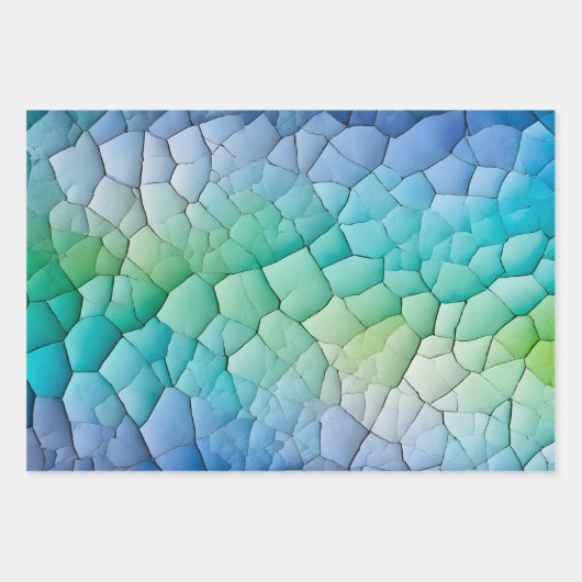 クラックカラフル紙アートラッピング紙シート ラッピングペーパーシート (正面2)