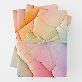 クラックカラフル紙アートラッピング紙シート ラッピングペーパーシート