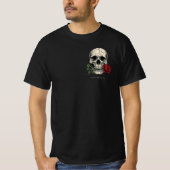 クラックド スカル ローズ Tシャツ – 夢を生きてる (正面)