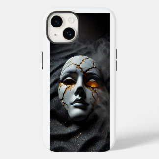 クラックド ポーセレン マスク ダーク ラグジュアリー iPhone 14 ケース