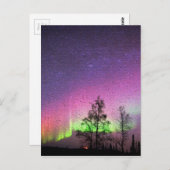 クラックルテクスチャアートノーザンライトスカイアラスカ ポストカード (正面/裏面)