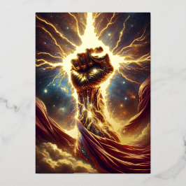 クラックルフィスト – Isaiah 41:10 KJVホイルグリーティングカード 箔招待状