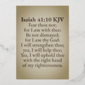 クラックルフィスト – Isaiah 41:10 KJVホイルグリーティングカード 箔招待状 (裏面)