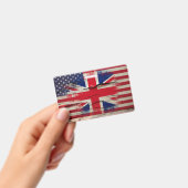 クラックルペイント | イギリス国旗 & アメリカ国旗 バッジ (手持ち)