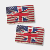 クラックルペイント | イギリス国旗 & アメリカ国旗 バッジ (正面＆裏面)