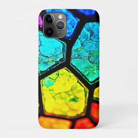 クラック入りの虹色ステンドグラスアート Case-Mate iPhoneケース (裏)